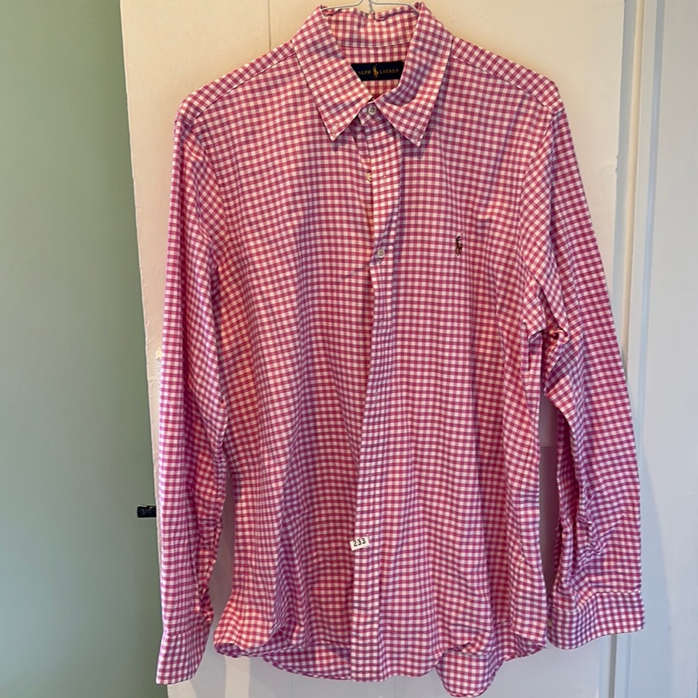 Ralph Lauren pink check shirt men’s size Large